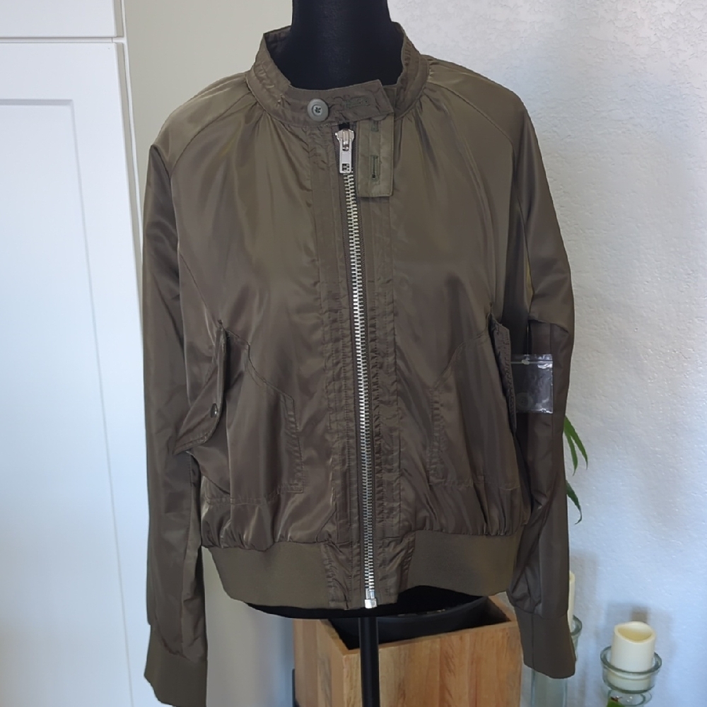 Free People Khaki Bomber Jacket